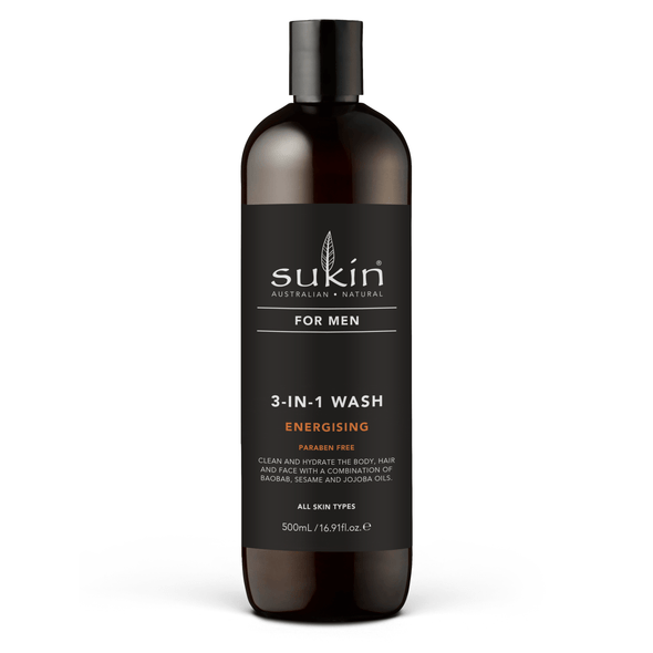 Sukin For Men 3-in-1 Wash 500mL - ENERGISING