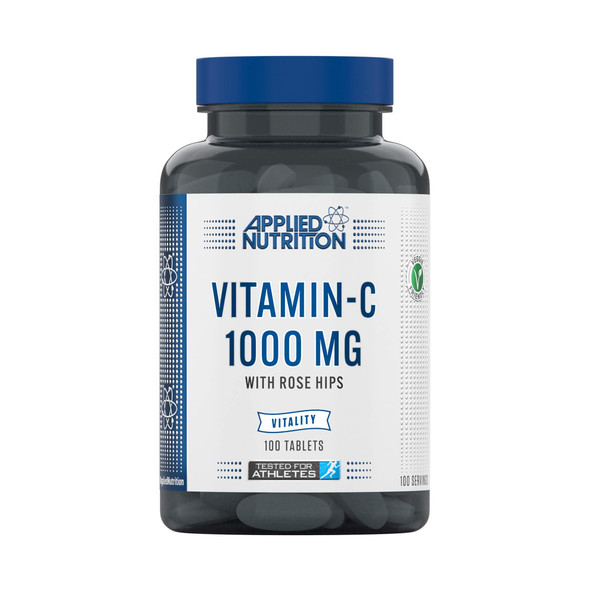 Applied Nutrition Vitamin C 1000mg 100 tablets (3 Months Supply) L Ascorbic Acid With Rose Hips - Immune System Support - Suitable For Vegans & Vegetarians