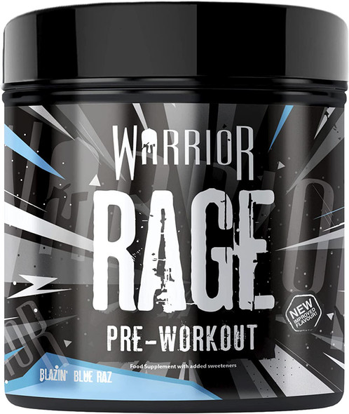Warrior Rage Pre Workout Powder- Blazin' Blue Raspberry 392g
