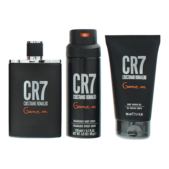 Cr7 Cristiano Ronaldo Game On 3 Piece Gift Set: Eau De Toilette 100ml - Shower Gel 150ml - Body Spray 150ml