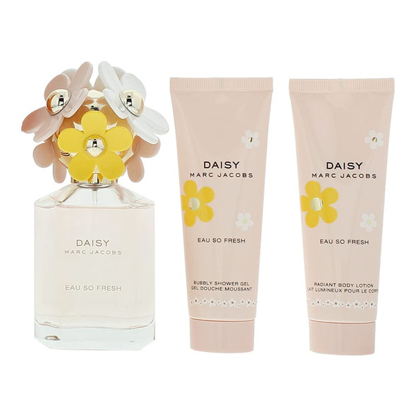 Daisy Marc Jacobs Eau So Fresh 3 Piece Gift Set: Eau De Toilette 75ml - Body Lotion 75ml - Shower Gel 75ml