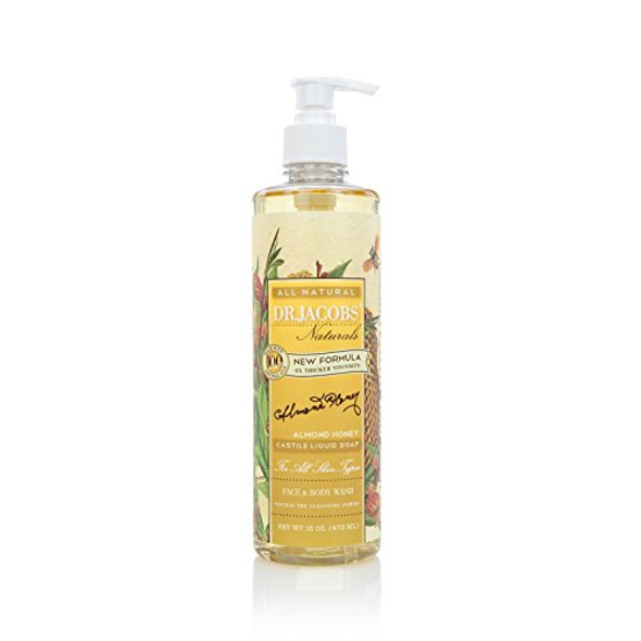 Dr Jacobs Naturals Liquid Castile Soap Body Wash - Almond Honey 437ml