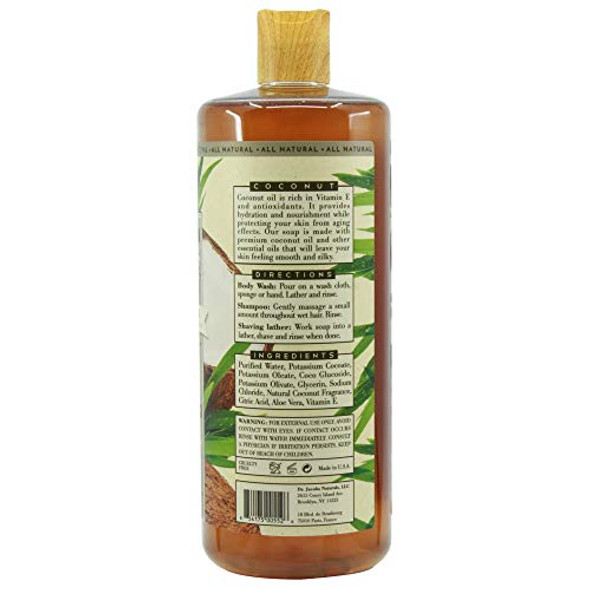 Dr Jacobs Naturals Liquid Castile Soap Body Wash - Coconut 946ml