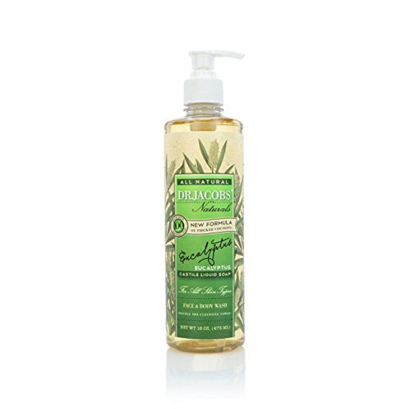 Dr Jacobs Naturals Liquid Castile Soap Body Wash - Eucalyptus 437ml