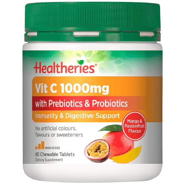 Healtheries Vit C 1000mg with Prebiotics & Probiotics Chewable Tablets