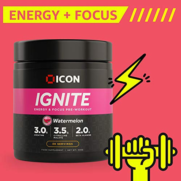 ICON Nutrition Ignite Pre-Workout 330g Watermelon