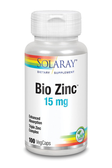 Solaray, Bio Zinc, 15 mg, 100 VegCaps