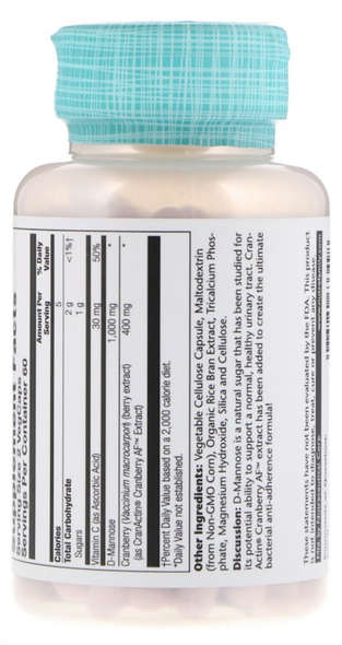 Solaray - D-Mannose with CranActin, Urinary Tract Health, 120 VegCaps