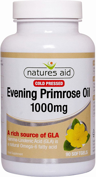 Natures Aid Evening Primrose Oil (Cold Pressed), 1000mg, 90 Capsules