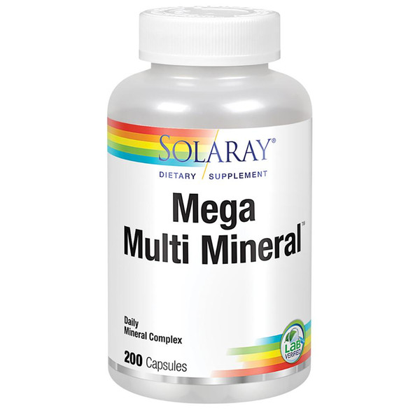 Solaray - Mega Multi Mineral, 200 Capsules