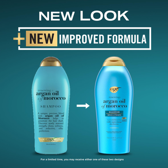 OGX Renewing + Argan Oil of Morocco Hydrating Hair Shampoo Cold-Pressed Argan Oil to Help Moisturize Soften & Strengthen Hair Paraben-Free with Sulfate-Free Surfactants 25.4 fl oz