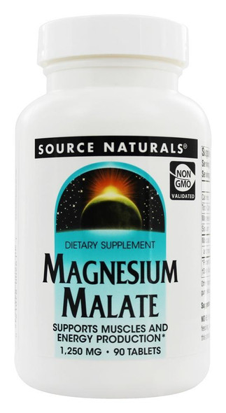 Source Naturals Magnesium Malate 1250 mg, 90 Tablets