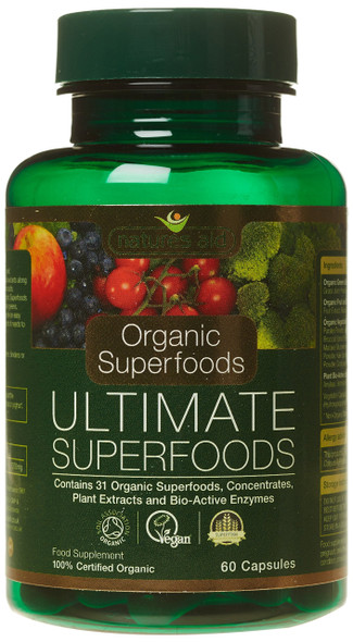 Natures Aid Superfoods and Oils Organic Ultimate Capsules - Pack of 60