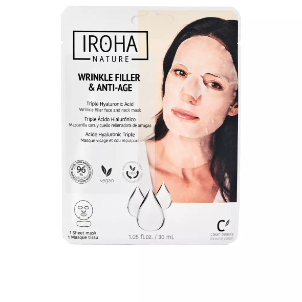 Iroha Nature WRINKLE FILLER & ANTI-AGE wrinkle filler face & neck mask Anti aging cream & anti wrinkle treatment - Skin tightening & firming cream - Face mask