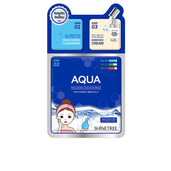 Shinetree AQUA hyaluronic solution mask 3 steps Face mask