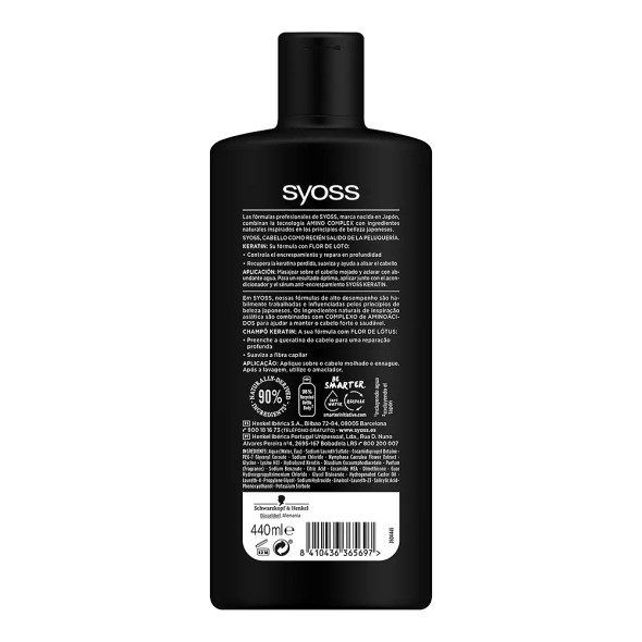 Syoss KERATIN champU cabello encrespado y seco Anti frizz shampoo