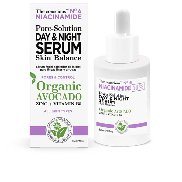 The Conscious NIACINAMIDE pore-solution day & night serum organic avocado Acne Treatment Cream & blackhead removal Flash effect