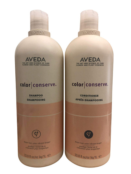 Aveda Color Conserve Shampoo and Conditioner 33.8oz Helps Protect Hair Color and Prevents Fading