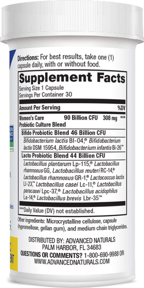 Advanced Naturals Ultimate FloraMax Total Woman Care 90 Billion