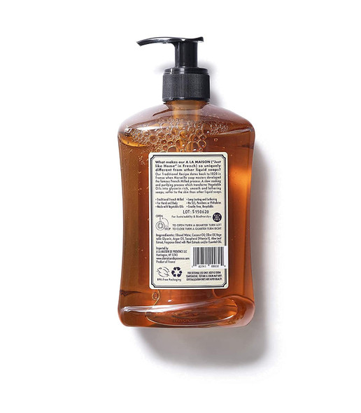 A LA MAISON Lavender Aloe Liquid Hand Soap - Triple French Milled Natural Moisturizing Soap (1 Pack, 16.9 oz Bottle)