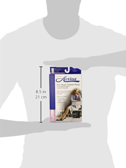 Activa Sheer Therapy 15-20 mmHg Thigh High Closed Toe with Lace Top Stockings, , Size A