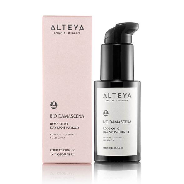 Alteya Organics Day Moisturizer Certified Organic Skin Care 1.7 Fl Oz/50 mL Bio Damascena Award-Winning Face Cream With Organic Bulgarian Rose Oil