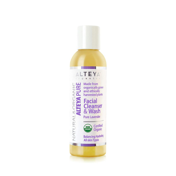 Alteya Organics Facial Cleanser Lavender USDA Certified Organic Face Wash, 5.1 Fl Oz/150 mL Biodegradable Soap for All Skin Types