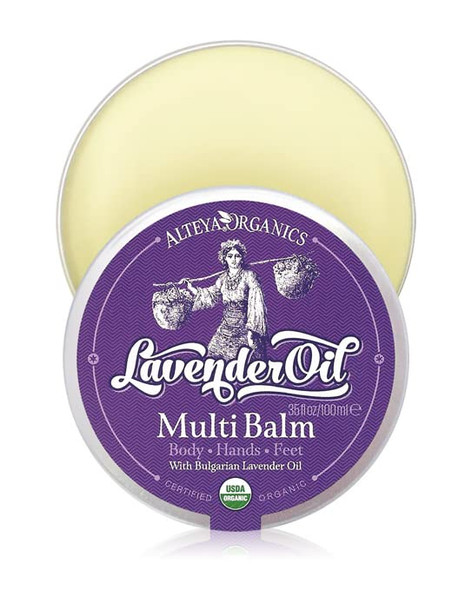 Alteya Organics Multi Balm Lavender 3.4 Oz/100mL - USDA Certified Organic, For Body, Hands and Feet