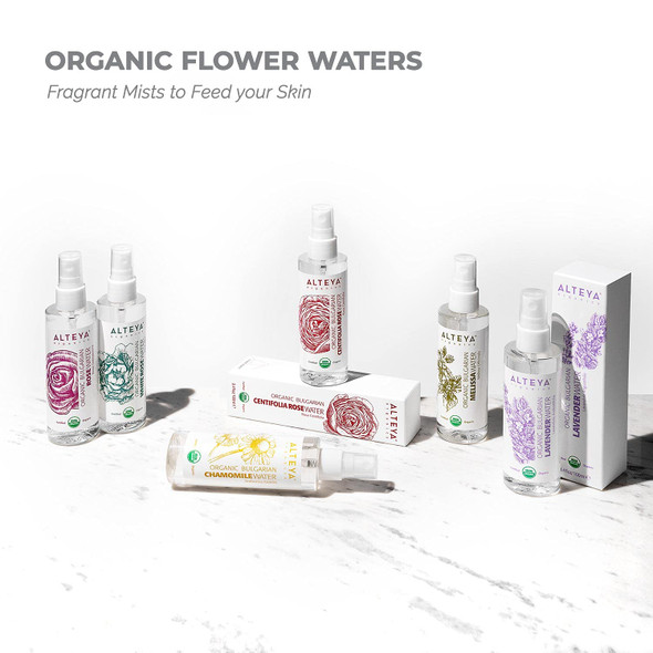 Alteya Organics Rose Water, Organic Facial Toner, 3.4 Fl Oz/100mL, Pure Bulgarian Rosa Damascena Flower Water, Award-Winning Moisturizer, BPA-Free Spray Bottle