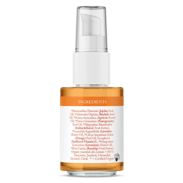 Badger - Face Oil, Seabuckthorn, Certified Organic, Seabuckthorn Oil, Organic Face Oil, Moisturizing Facial Oil, Natural Face Oil, 1 oz Glass Bottle