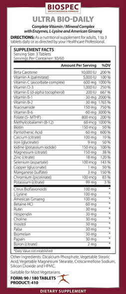 Biospec Nutritionals Ultra Bio-Daily (90 Tablets)