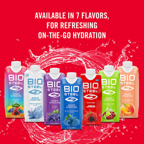 BioSteel Sports Drink, Sugar-Free Formula with Essential Electrolytes, Grape Flavor, 16.7 Fluid Ounces, 12-Pack