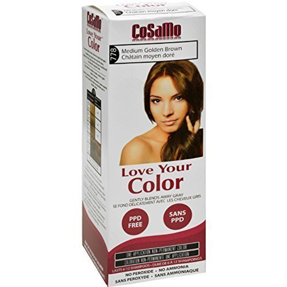CoSaMo Hair Color 778 Medium Golden Brown (3 Pack)