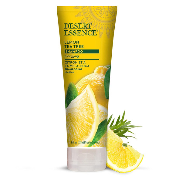 Desert Essence Lemon Tea Tree Shampoo - 8 Fl Ounce - Removes Excess Oil - Revitalizes Scalp - Strengthens & Protects Hair - Maca Root Extract - Soft, Smooth & More Manageable