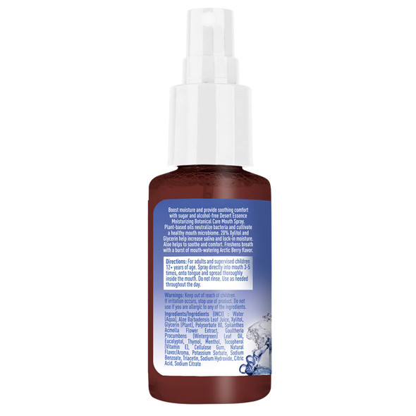Desert Essence Moisturizing Botanical Care Mouth Spray - 0.9 Fl Ounce - Instant Relief - Artic Berry - Alcohol Free - Soothing