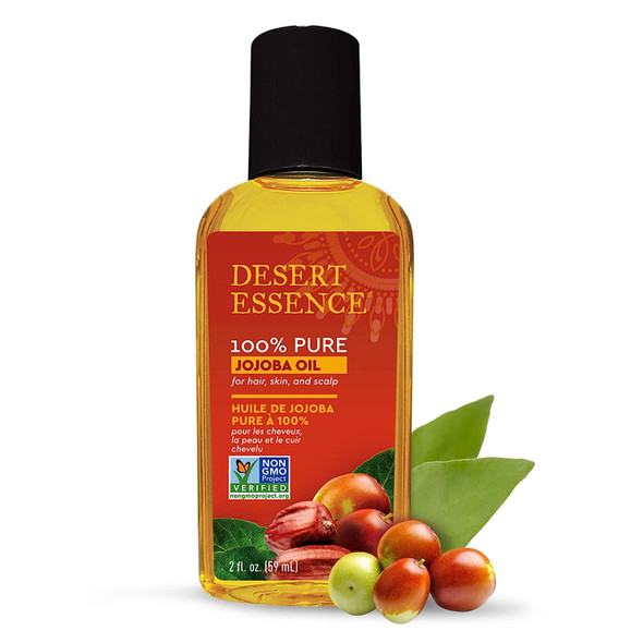 Desert Essence, 100% Pure Jojoba Oil, Moisturizer and Cleanser for Skin, Hair and Scalp, 2 Oz