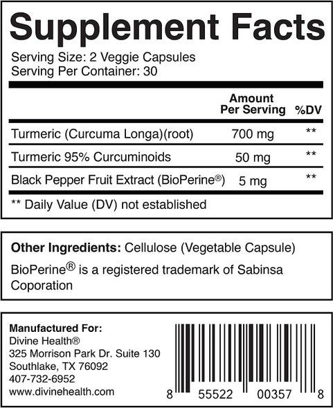 Dr. Colbert's High Potency Turmeric with Bioperine