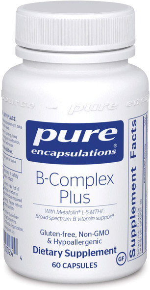 Pure Encapsulations - Vitamin B-Complex Plus - Balanced B Vitamin Formula with Active Folate - 60 Capsules