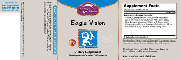 Dragon Herbs Eagle Vision -- 500 mg - 100 Vegetarian Capsules