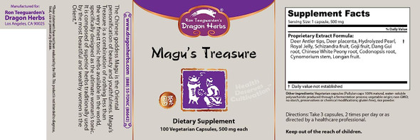 Dragon Herbs Magu's Treasure -- 500 mg - 100 Vegetarian Capsules