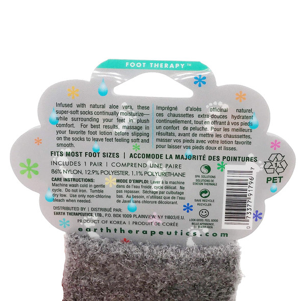 Earth Therapeutics Aloe Socks - Grey 1 Pack(S)