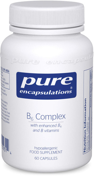 Pure Encapsulations - Vitamin B6 Complex - Hypoallergenic B Vitamin Formula With Enhanced B6-60 Capsules