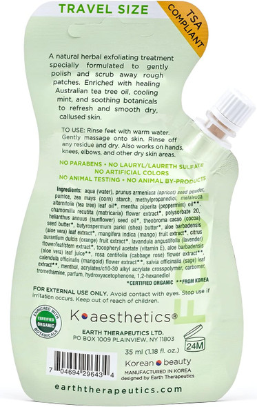 Earth Therapeutics Mint Foot Scrub Pouch w/ Spout - Travel Size (TSA Approved)