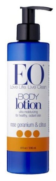 EO Body Lotion, Rose Geranium and Citrus, 8 Ounce Bottle