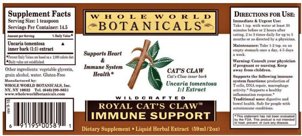 Whole World Botanicals - Royal Cat's Claw Liquid Extract 150 - Botanicals Herbs