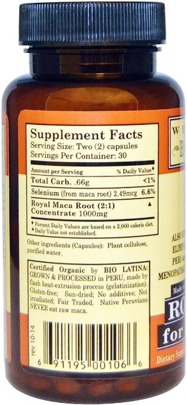 Whole World BOTANICALS Royal Maca for Menopause, 60 CT