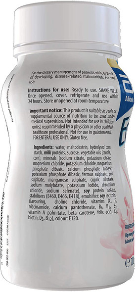 Ensure Plus Milkshake Style Nutritional Supplement Drink Flavour Contains Protein Vitamins and Minerals (24 x 200ml Bottles), Strawberry, 4800 millilitre