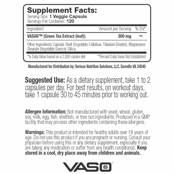 Serious Nutrition Solutions Vaso6 120 Capsules