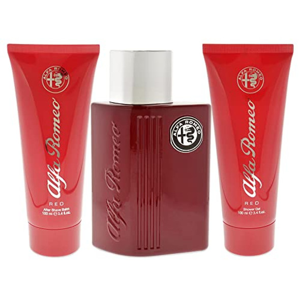 Alfa Romeo Red Gift Set 125ml EDT + 100ml Shower Gel + 100ml Aftershave Balm