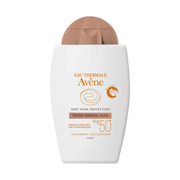 Avène Very High Protection Tinted Mineral Fluid SPF50+ Sun Cream for Intolerant Skin 40ml